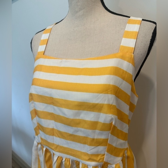 PatPat Yellow and White Striped  Criss Cross Dress SZ L - Picture 2 of 6